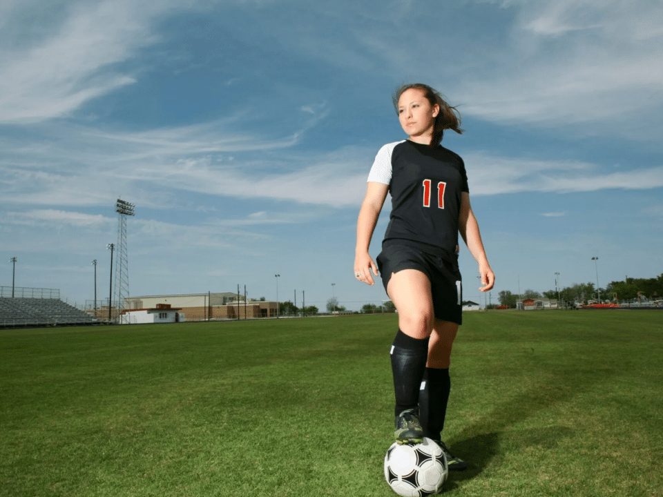confident soccer player